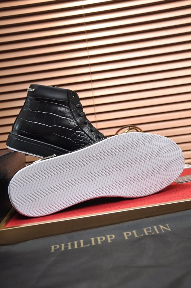 Philipp Plein Men Shoes Sneakers High Top Sneaker Fashion Design Luxury Brand Ankle Boots with Original Box