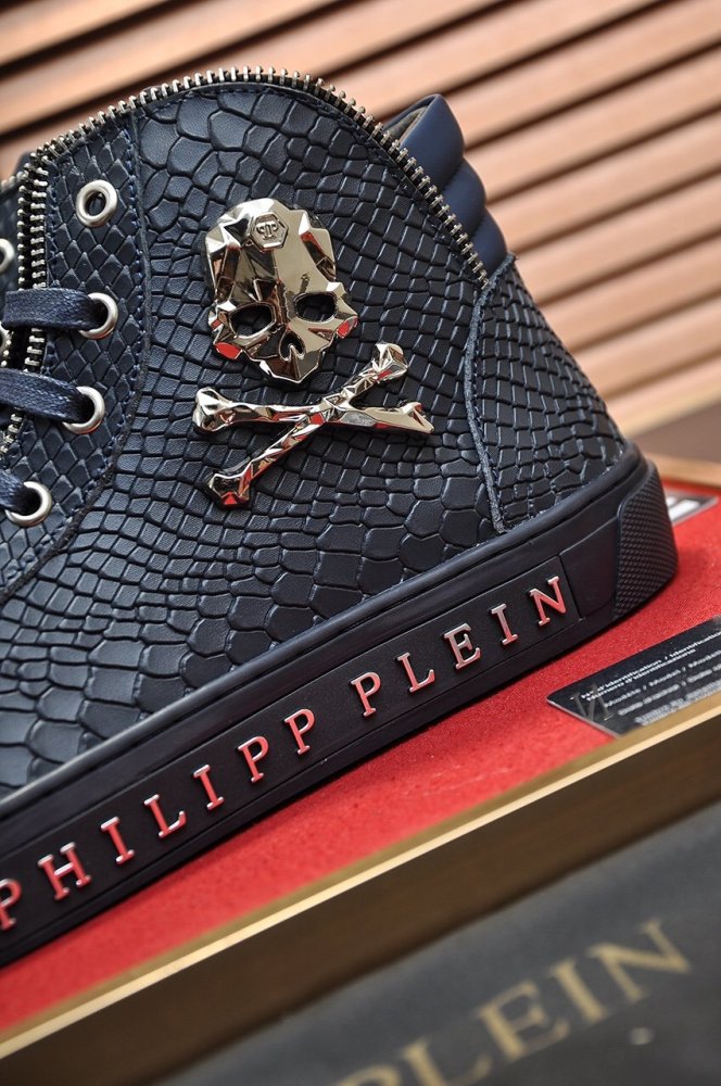 Philipp Plein Men Shoes Sneakers High Top Sneaker Fashion Design Luxury Brand Ankle Boots with Original Box