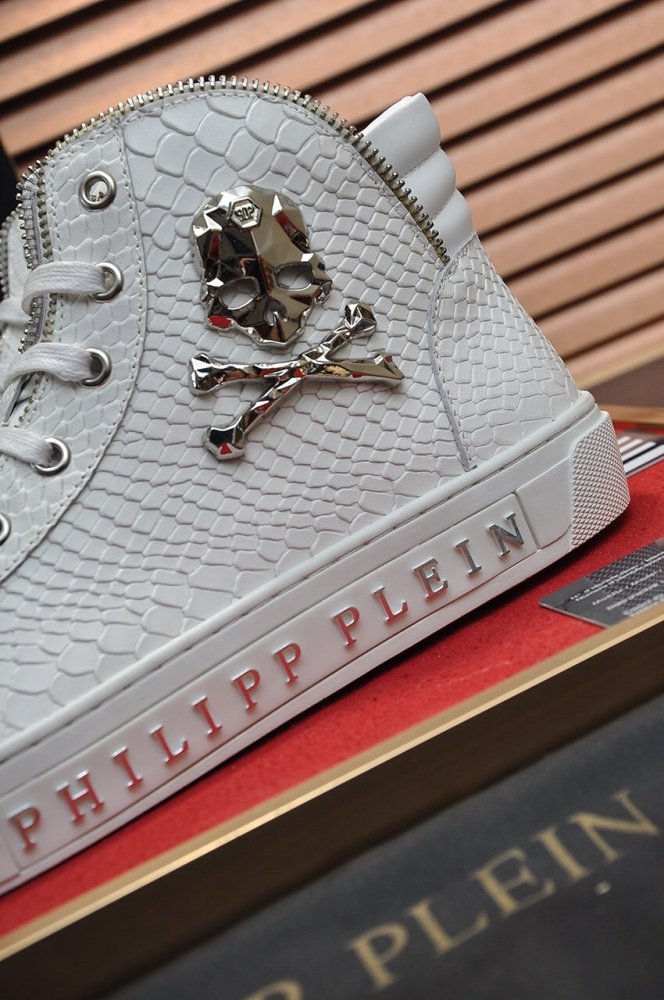 Philipp Plein Men Shoes Sneakers High Top Sneaker Fashion Design Luxury Brand Ankle Boots with Original Box