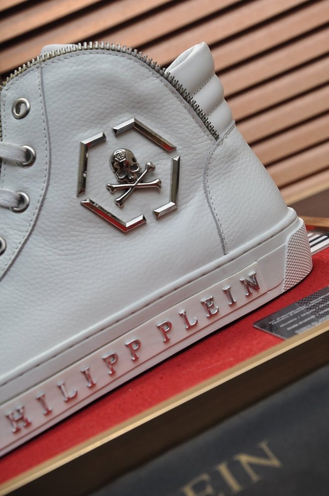 Philipp Plein Men Shoes Sneakers High Top Sneaker Fashion Design Luxury Brand Ankle Boots with Original Box
