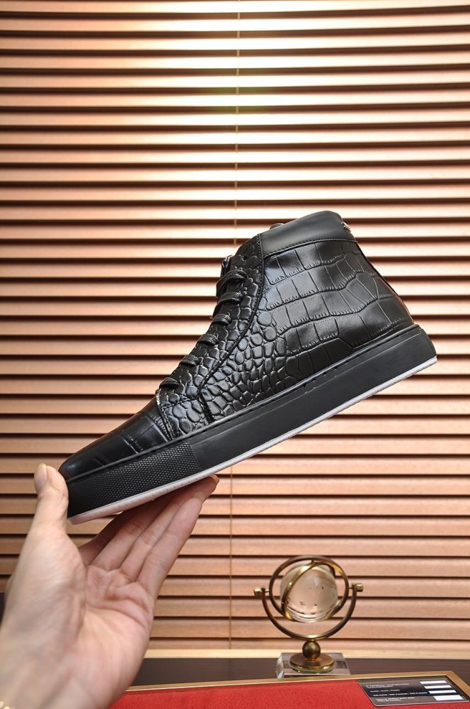 Philipp Plein Men Shoes Sneakers High Top Sneaker Fashion Design Luxury Brand Ankle Boots with Original Box