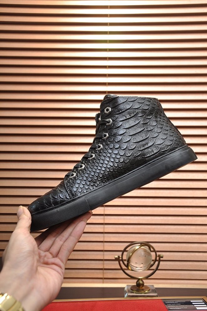 Philipp Plein Men Shoes Sneakers High Top Sneaker Fashion Design Luxury Brand Ankle Boots with Original Box