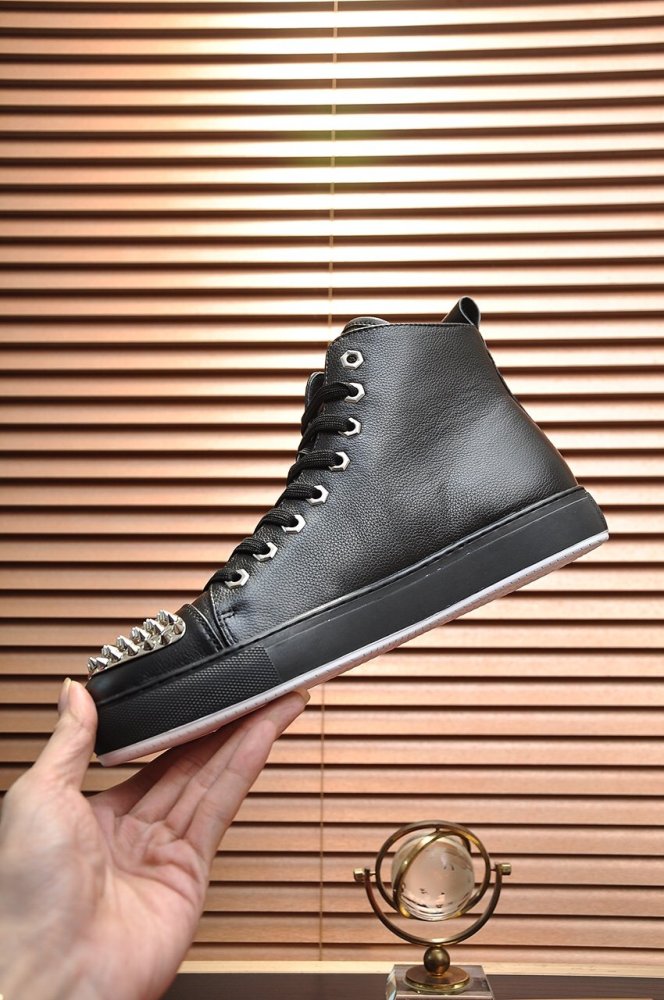 Philipp Plein Men Shoes Sneakers High Top Sneaker Fashion Design Luxury Brand Ankle Boots with Original Box