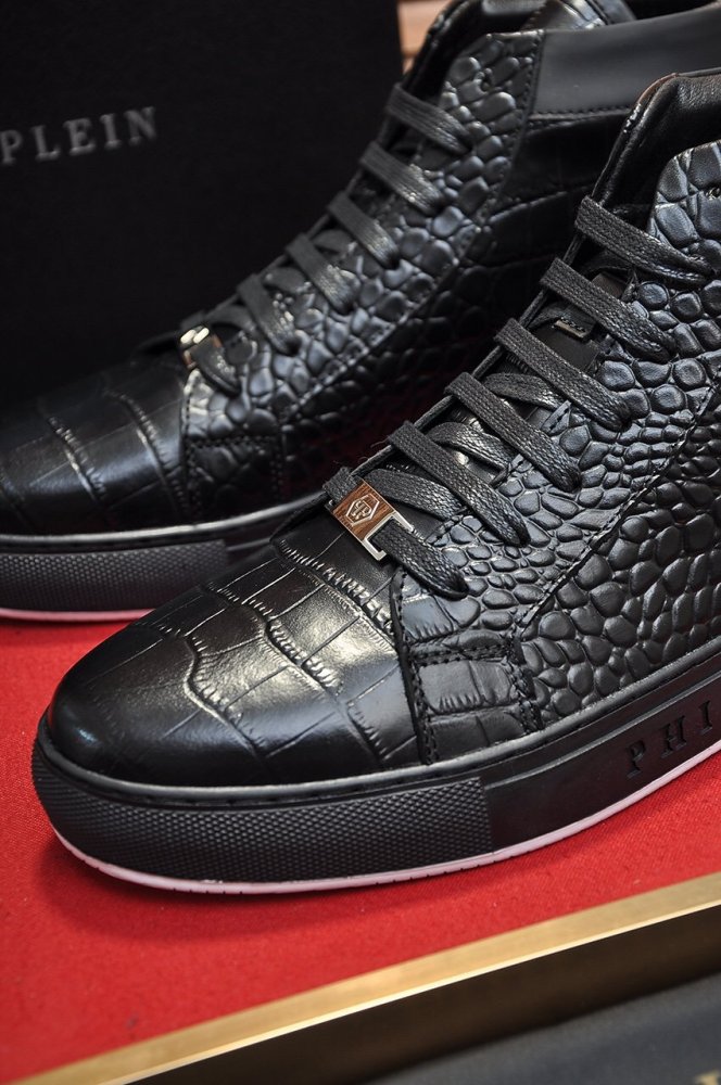 Philipp Plein Men Shoes Sneakers High Top Sneaker Fashion Design Luxury Brand Ankle Boots with Original Box