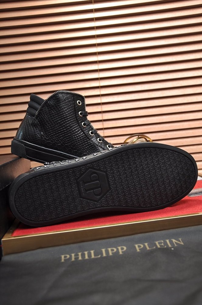 Philipp Plein Men Shoes Sneakers High Top Sneaker Fashion Design Luxury Brand Ankle Boots with Original Box