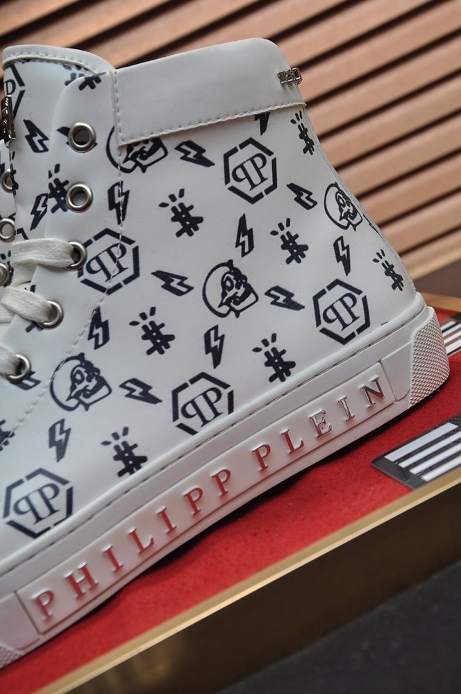 Philipp Plein Men Shoes Sneakers High Top Sneaker Fashion Design Luxury Brand Ankle Boots with Original Box