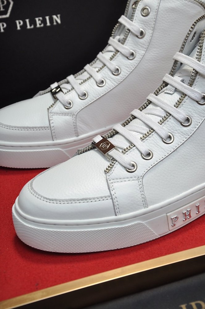 Philipp Plein Men Shoes Sneakers High Top Sneaker Fashion Design Luxury Brand Ankle Boots with Original Box
