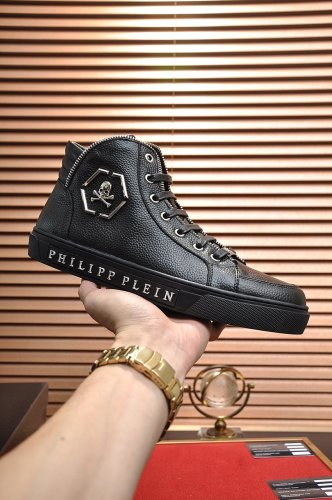 Philipp Plein Men Shoes Sneakers High Top Sneaker Fashion Design Luxury Brand Ankle Boots with Original Box