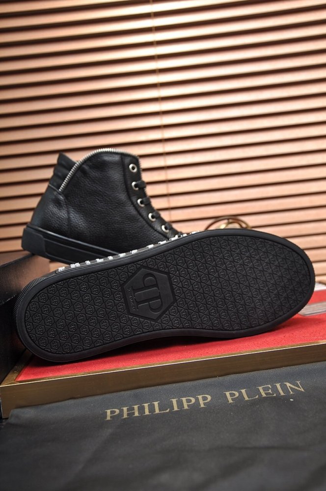 Philipp Plein Men Shoes Sneakers High Top Sneaker Fashion Design Luxury Brand Ankle Boots with Original Box