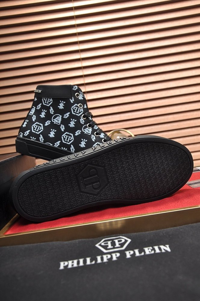 Philipp Plein Men Shoes Sneakers High Top Sneaker Fashion Design Luxury Brand Ankle Boots with Original Box