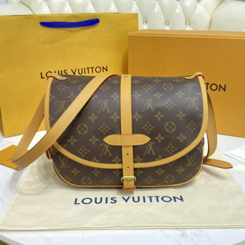 Louis Vuitton Womens Bags Luxury Brand Fashion Type SAUMUR MM Monogram leather M40710 with Original Box