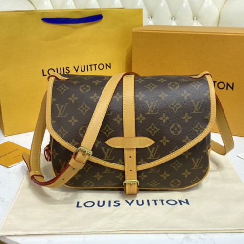Louis Vuitton Womens Bags Luxury Brand Fashion Type SAUMUR MM Monogram leather M40710 with Original Box