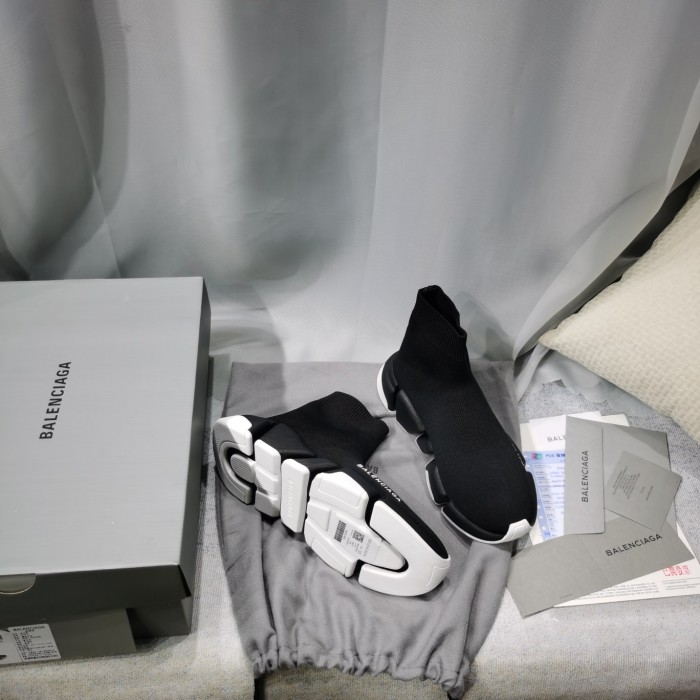 Balenciaga Men Shoes Sneakers Breathable Design Luxury Brand MEN'S SPEED 2.0 SNEAKER IN BLACK with Original Box Speed Sneakers