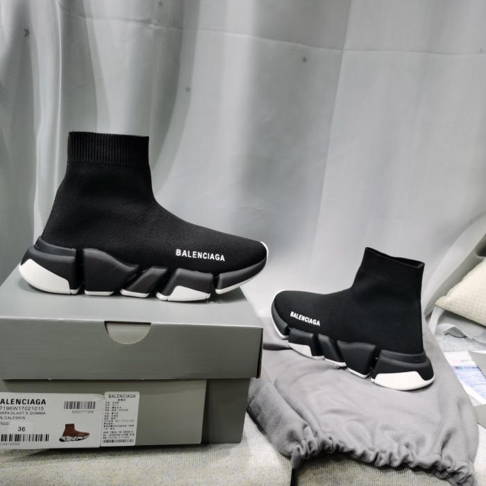Balenciaga Men Shoes Sneakers Breathable Design Luxury Brand MEN'S SPEED 2.0 SNEAKER IN BLACK with Original Box Speed Sneakers