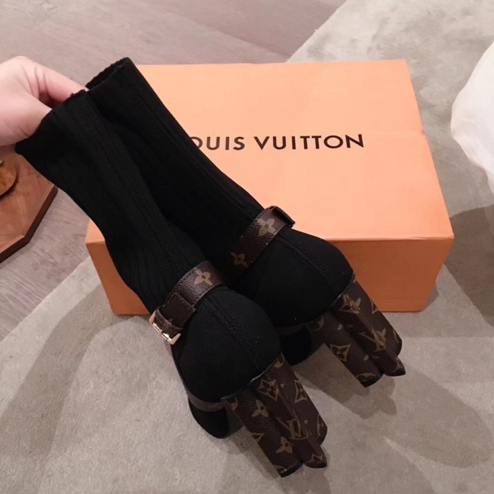 Louis Vuitton Womens Shoes Fashion Ankle Boots Luxury Brand SILHOUETTE ANKLE BOOT with Original Box