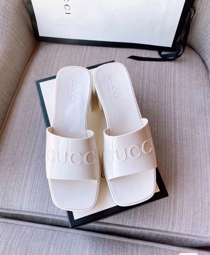 Gucci Womens Shoes Sandals Slides Slippers Luxury Brand Thick Sole 5cm Heel Design Women's GG slide sandal with Original Box