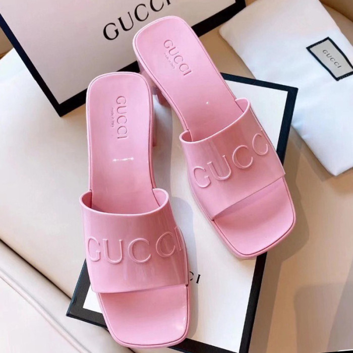 Gucci Womens Shoes Sandals Slides Slippers Luxury Brand Thick Sole 5cm Heel Design Women's GG slide sandal with Original Box