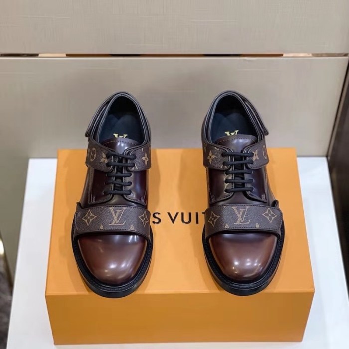 Louis Vuitton Mens Shoes Business Luxury Design Fashion LV PLATFORM DERBY with Original Box