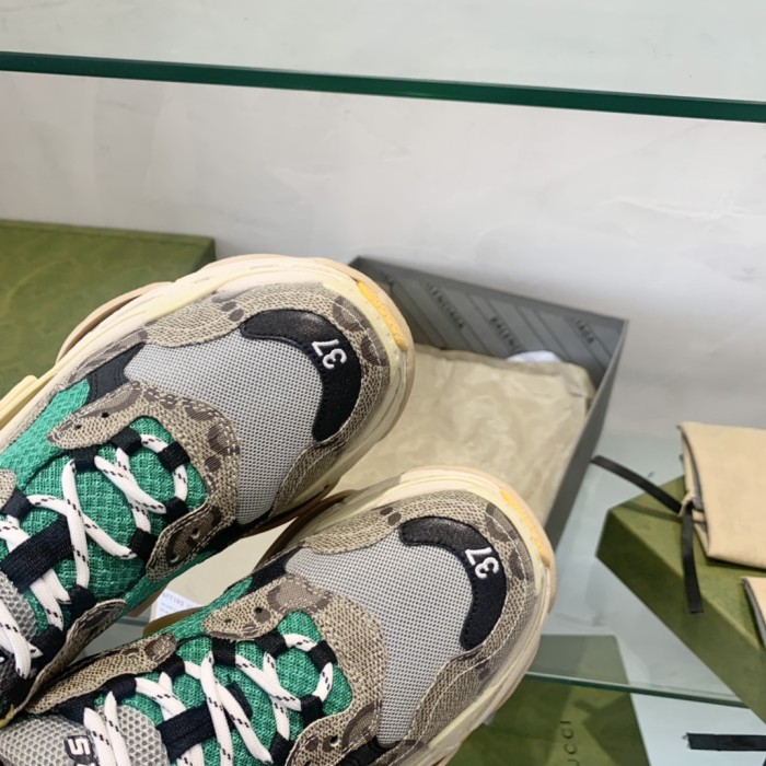 Gucci x Balenciage Triple S Sneakers Mens Shoes Sneakers Fashion Design Luxury Brand