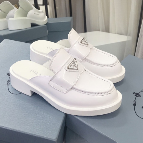 Prada Womens Shoes Slippers Sandals Leather Luxury Brand with Original Box