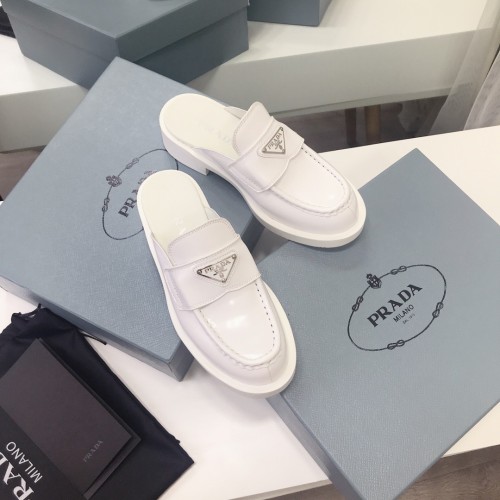 Prada Womens Shoes Slippers Sandals Leather Luxury Brand with Original Box