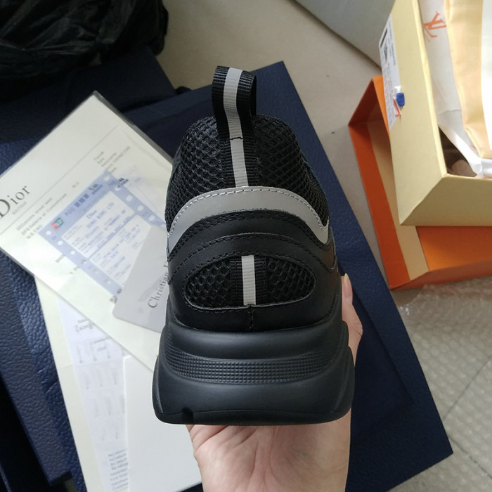 Dior Mens Shoes Sneakers Luxury Brand Breathable Design B22 SNEAKER Black Technical Mesh and Smooth Calfskin with Original Box 3SN231ZNG_H969