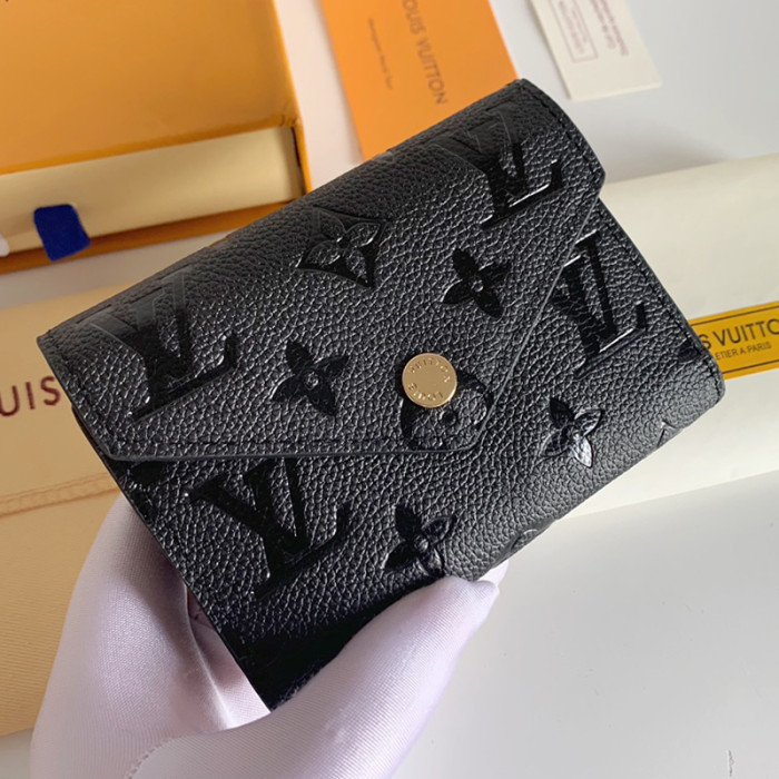 Louis Vuitton Mens Womens Wallets Purse Luxury Brand Designer VICTORINE WALLET M64060 Black Monogram Empreinte embossed supple grained cowhide leather with Original Box