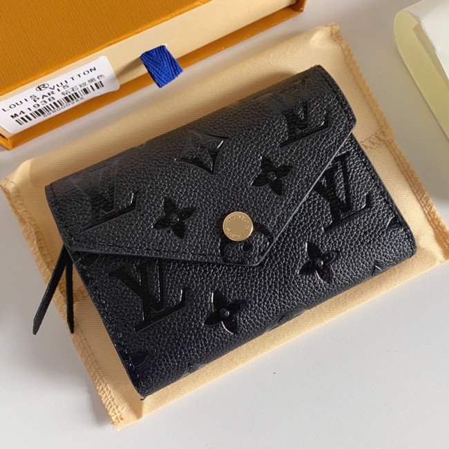 Louis Vuitton Mens Womens Wallets Purse Luxury Brand Designer VICTORINE WALLET M64060 Black Monogram Empreinte embossed supple grained cowhide leather with Original Box