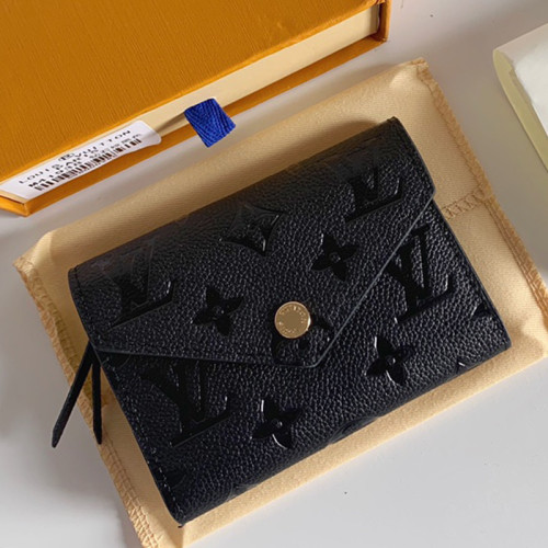 Louis Vuitton Mens Womens Wallets Purse Luxury Brand Designer VICTORINE WALLET M64060 Black Monogram Empreinte embossed supple grained cowhide leather with Original Box