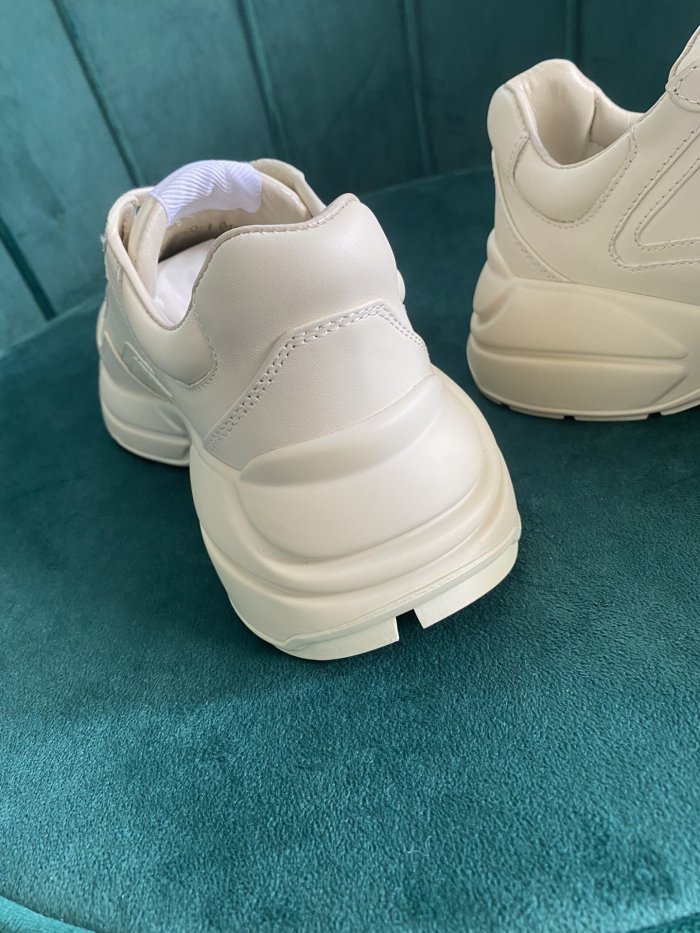 Gucci Women Shoes Women's Rhyton Gucci logo leather sneaker Luxury Brand with Original Box