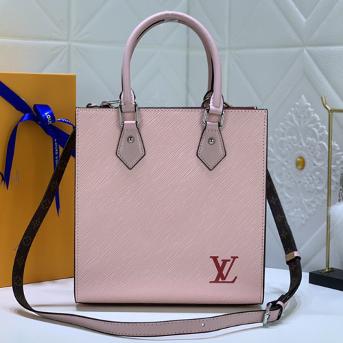 Louis Vuitton Womens Bag Shoulder Messenger Bags Luxury Brand Fashion SAC PLAT BB M58659 Rose Ballerine Pink Epi grained cowhide leather with smooth calf leather on the gussets