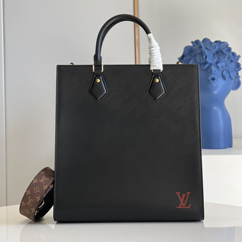Louis Vuitton Womens Bag Shoulder Messenger Bags Luxury Brand Fashion SAC PLAT PM M58658 Black Epi grained cowhide leather with smooth calf leather on the gussets