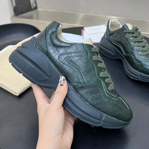 Gucci Women Shoes Women's Rhyton Gucci logo leather sneaker Luxury Brand with Original Box