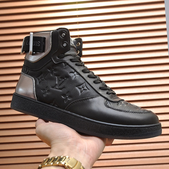 Louis Vuitton Men Shoes Sneakers Casual Luxury Brand RIVOLI SNEAKER BOOT with Original Box
