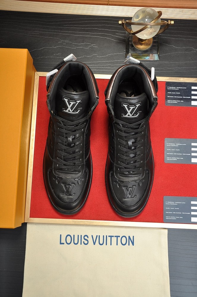 Louis Vuitton Men Shoes Sneakers Casual Luxury Brand RIVOLI SNEAKER BOOT with Original Box