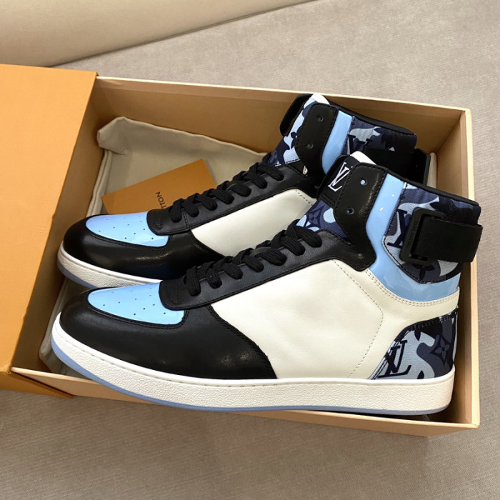 Louis Vuitton Men Shoes Sneakers Casual Luxury Brand RIVOLI SNEAKER BOOT with Original Box