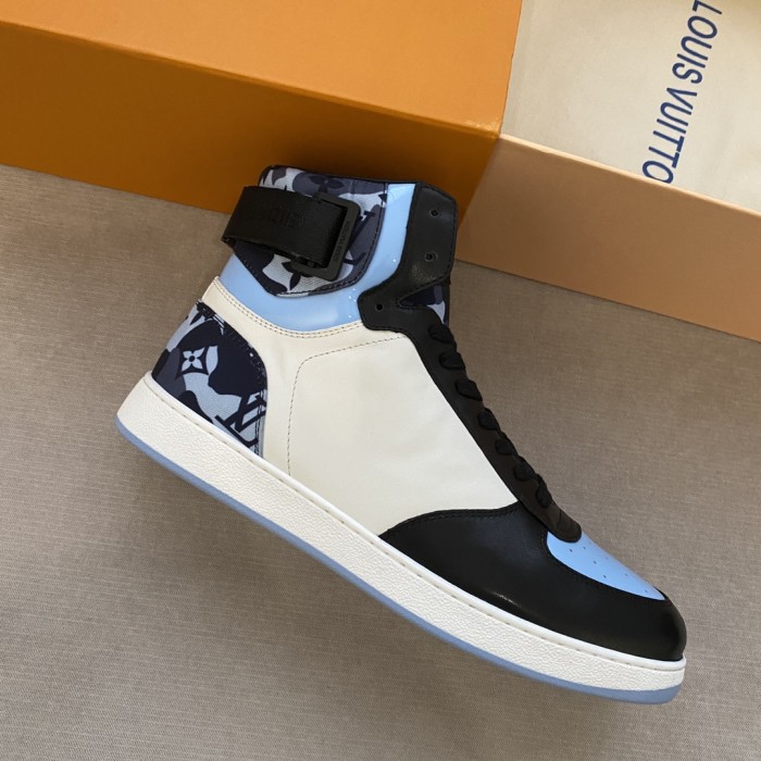 Louis Vuitton Men Shoes Sneakers Casual Luxury Brand RIVOLI SNEAKER BOOT with Original Box