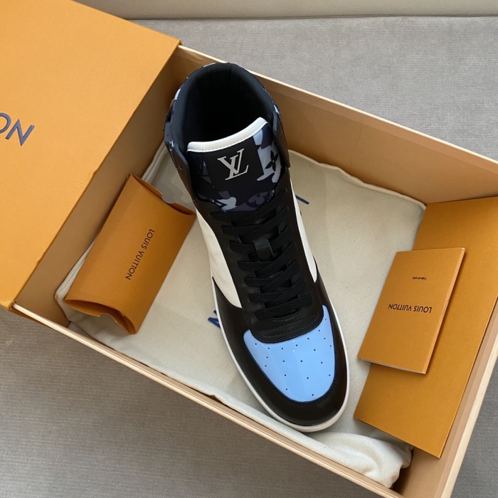 Louis Vuitton Men Shoes Sneakers Casual Luxury Brand RIVOLI SNEAKER BOOT with Original Box