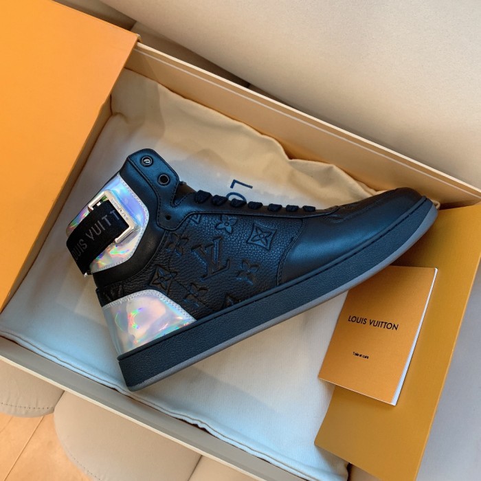 Louis Vuitton Men Shoes Sneakers Casual Luxury Brand RIVOLI SNEAKER BOOT with Original Box