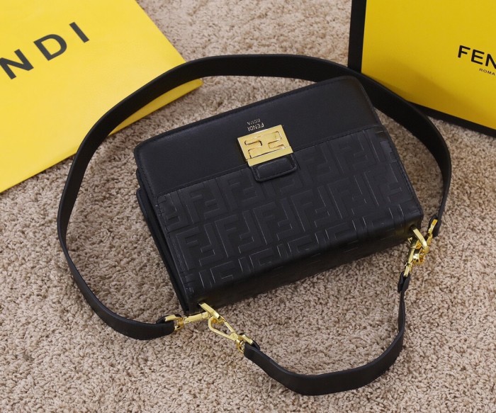 Fendi Womens Bags Shoulder Bags Handbags Luxury Brand FENDI Kan U leather bag with Original Box