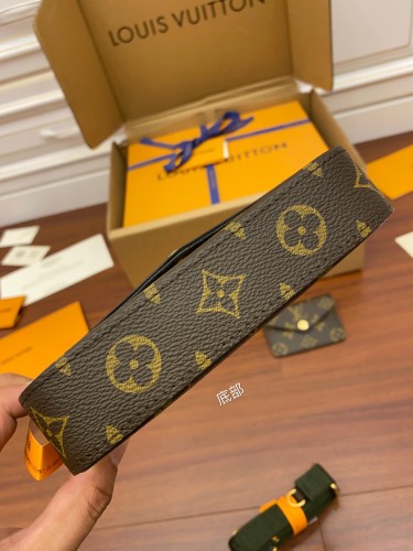 Louis Vuitton Womens Bags Shoulder Messenger Bag Luxury Brand FÉLICIE STRAP & GO Khaki Green Monogram coated canvas with Original Box M80091