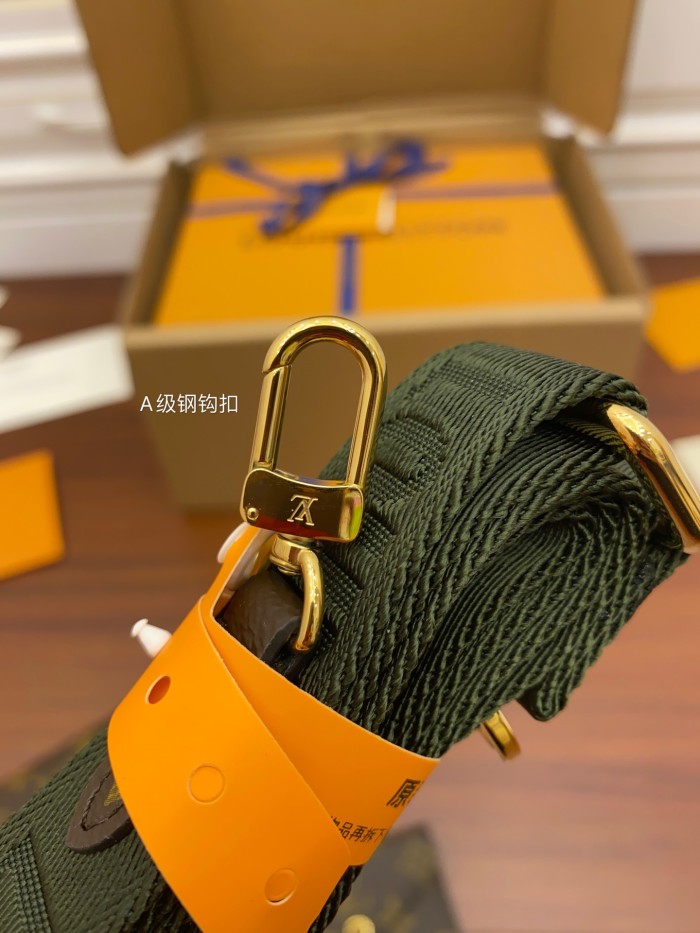 Louis Vuitton Womens Bags Shoulder Messenger Bag Luxury Brand FÉLICIE STRAP & GO Khaki Green Monogram coated canvas with Original Box M80091