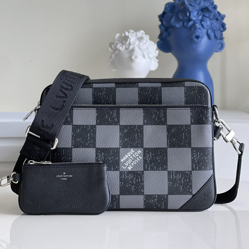 Louis Vuitton Mens Shoulder Bags Luxury Brand Fashion Type TRIO MESSENGER Graphite Cowhide leather with Original Box N80401