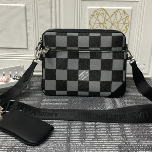 Louis Vuitton Mens Shoulder Bags Luxury Brand Fashion Type TRIO MESSENGER Monogram Shadow leather with Original Box N80401