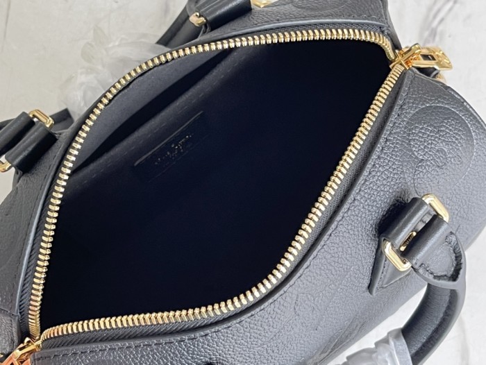 Louis Vuitton Womens Bags Luxury Brand Fashion Type Louis Vuitton SPEEDY BANDOULIÈRE 20 Black Embossed grained cowhide leather with Original Box M58953