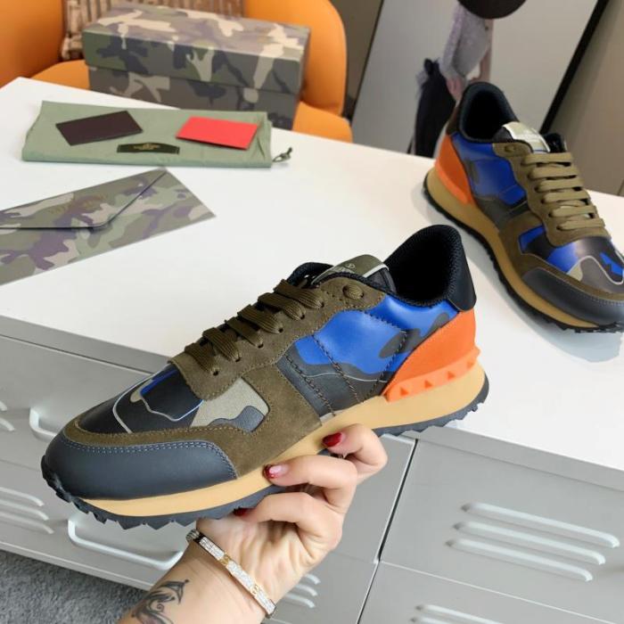 Valentino Men Shoes Fashion Design Luxury Brand ROCKSTUD CALFSKIN SNEAKER with Original Box