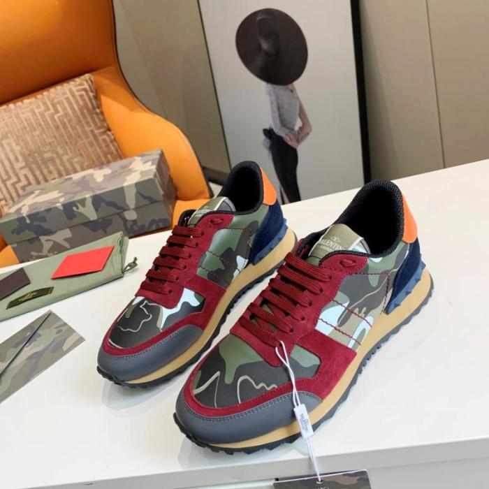 Valentino Men Shoes Fashion Design Luxury Brand ROCKSTUD CALFSKIN SNEAKER with Original Box