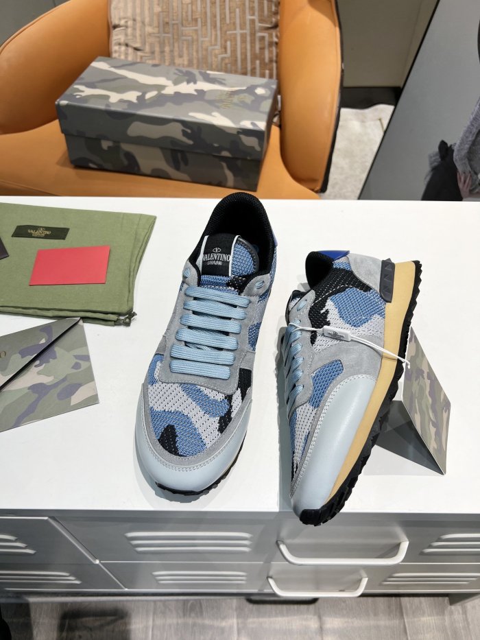 Valentino Men Shoes Fashion Design Luxury Brand ROCKSTUD CALFSKIN SNEAKER with Original Box