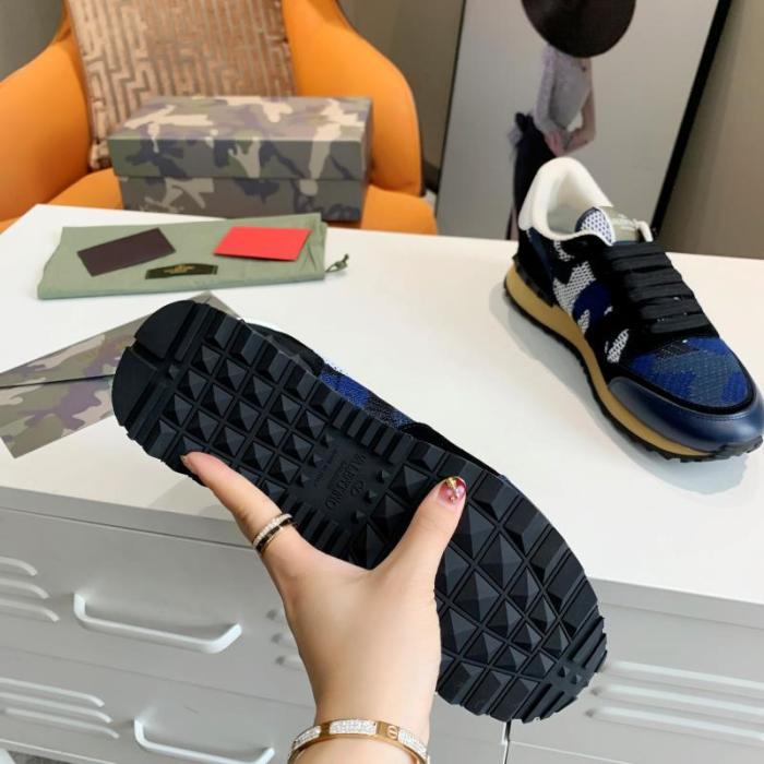 Valentino Men Shoes Fashion Design Luxury Brand ROCKSTUD CALFSKIN SNEAKER with Original Box