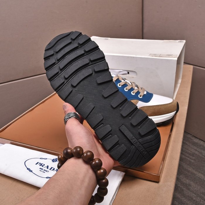 Prada Mens Shoes Sneakers Casual Shoes for Men Luxury Brand Breathable Fashion Sneakers with Original Box